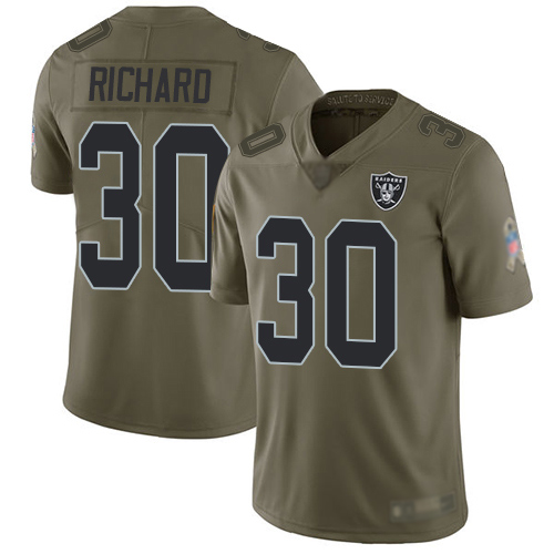 Men Oakland Raiders Limited Olive Jalen Richard Jersey NFL Football #30 2017 Salute to Service Jersey->oakland raiders->NFL Jersey